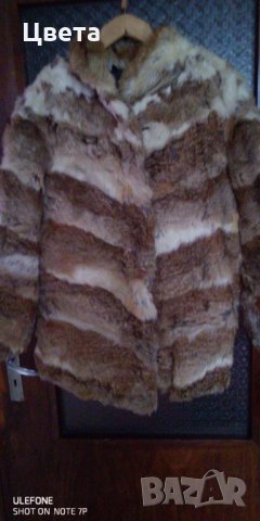 Кожено палто от заешки  кожи, снимка 2 - Палта, манта - 31057408