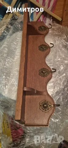 Дървена старинна закачалка дъб Белгия, снимка 3 - Закачалки - 55890473