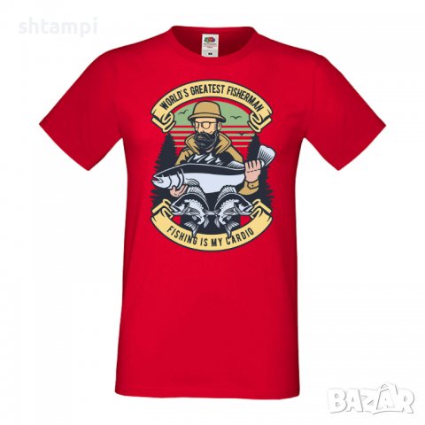 Мъжка тениска World's Greatest Fisherman Рибар,Риболовец,Риба,Изненада,Подарък,Празник , снимка 4 - Тениски - 36812200