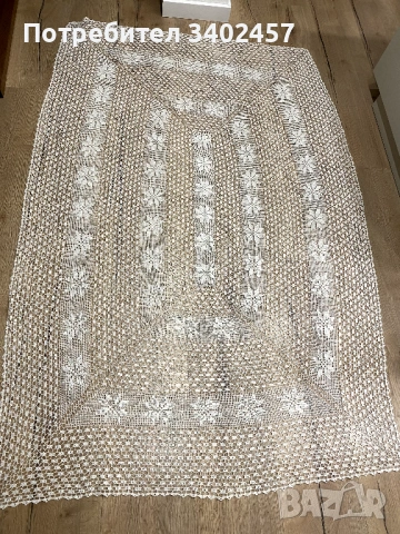 Плетена покривка на една кука, 190 х 120 см, снимка 2 - Покривки за маси - 53223256