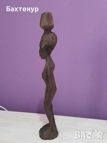Африканска дървена фигура , снимка 5 - Декорация за дома - 44240240