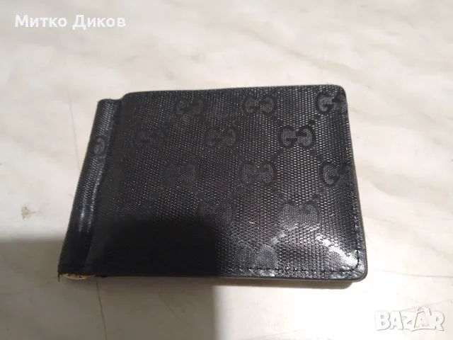 Гучи примазан плат калъвче за документи 6 прегради и щипка за пари, снимка 2 - Портфейли, портмонета - 56120074