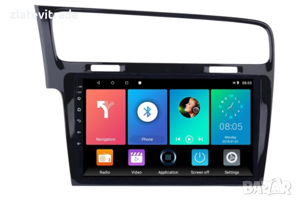 VOLKSWAGEN GOLF 2013–2020 Андроид НАВИГАЦИЯ 10'' ЧЕРЕН (GLOSSY), 9396, снимка 2 - Навигация за кола - 36698543