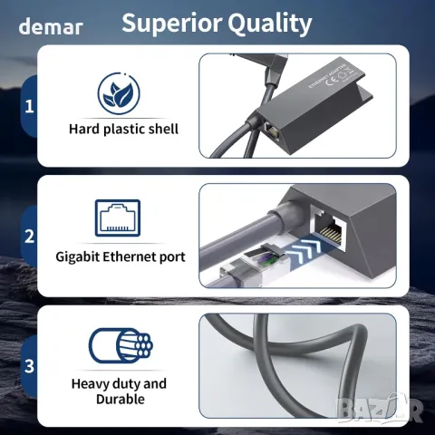 Ethernet адаптер Starlink за сателитен интернет V2 / Gen 2 - висока скорост до 1000Mbps, снимка 3 - Кабели и адаптери - 48443102