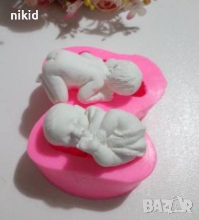 2 бр бебе бебета по корем и гръб голо силиконов молд форма тесто фондан гипс шоколад пита кръщене