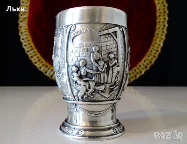 Чаша от калай за ракия,Годишните времена. 