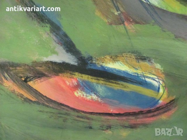 Стара Картина Беширов акрилни бои, подписана, снимка 6 - Картини - 31822201