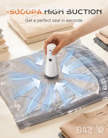 Нов Комплект вакуумни торби 15 броя с електрическа помпа 3 размера за багаж дрехи, снимка 5 - Други стоки за дома - 54101301
