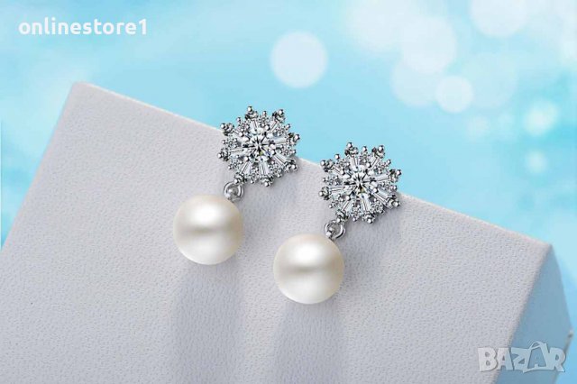 Сребърни обеци - Снежна Перла 925 BX541, снимка 2 - Обеци - 39122988