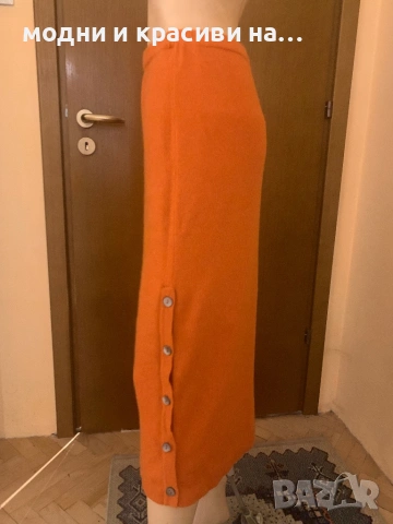 Кашмирена пола в оранж, размер М/L, снимка 4 - Поли - 53274720