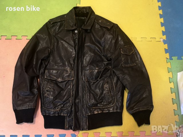 ''Jack & Jones''оригинално кожено яке-бомбър Л размер, снимка 9 - Якета - 30341129