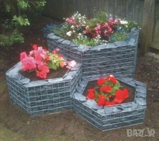 Габиони цветарници и повдигнати лехи --Кашпи, Саксии --Интериор, барбекю, езерце, водопад.. Декорати, снимка 5 - Градински мебели, декорация  - 47531053