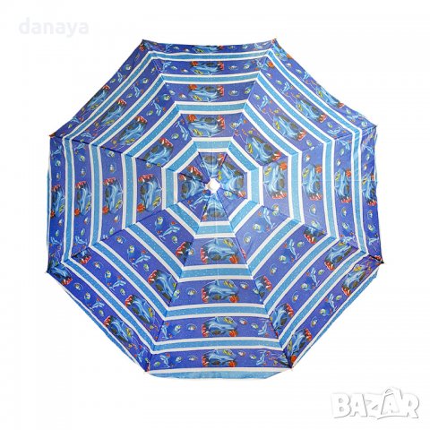2277 Плажен чадър с чупещо рамо Палми, снимка 6 - Къмпинг мебели - 33597595