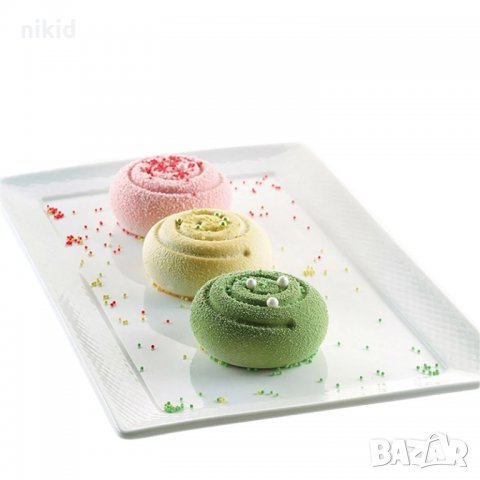 6 кръгли спираловидни форми форма за кексчета мус десерти сапун гипс шоколад, снимка 4 - Форми - 33736953