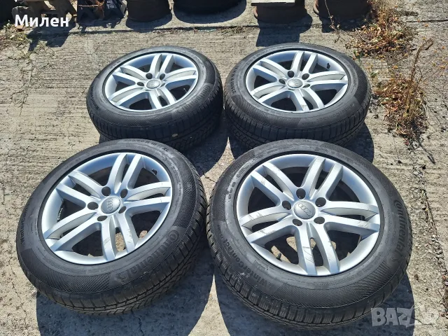 4 Броя Алуминиеви Зжанти 18 Цола Ronal Audi Q7 2006-2015 Година Комлект Зимни Гуми Continental 