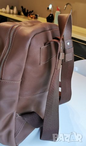 Естествена кожа чанта раница  размер 40/27, снимка 5 - Раници - 34434589