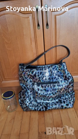 Луксозна нова дамска чанта от естествена кожа с леопардов принт - голяма, снимка 2 - Чанти - 53097248