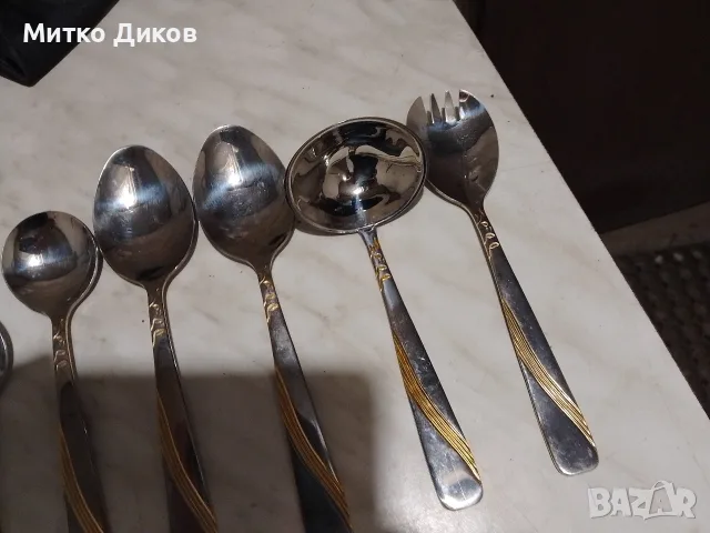 Arian Solingen 18х10 прибори осем броя за хранене нови ни позлатени, снимка 4 - Прибори за хранене, готвене и сервиране - 56180496
