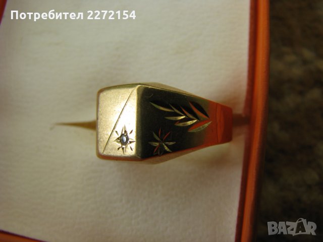 Златен пръстен с диамант брилянт, снимка 2 - Пръстени - 29965146