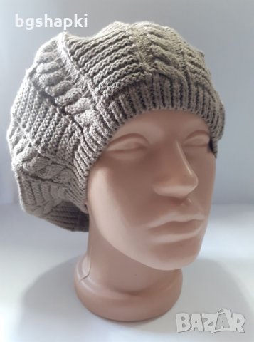 Дамска плетена шапка барета-22, снимка 4 - Шапки - 30706794