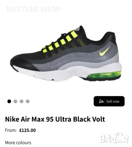 Маратонки NIKE AIR MAX 95 ULTRA BLACK VOLT.Номер 37.5, снимка 9 - Маратонки - 49091384