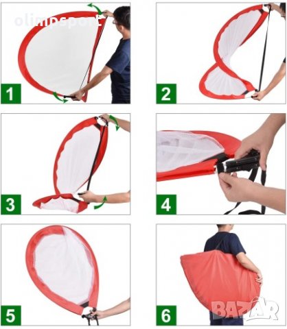 Врата за мини футбол MAXI, POP-UP, 115х81х81 см. Здрава метална конструкция. Комплектът включва колч, снимка 5 - Футбол - 32090722