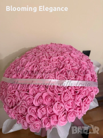 Вечен букет от 201 рози и опаковка 110 см, снимка 2 - Декорация за дома - 54174310