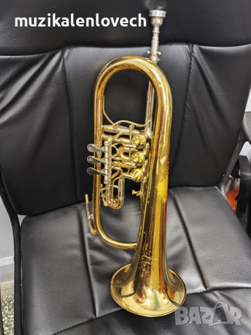 Schmidtco B-Flat Flugelhorn 3RV - Професионална Б Флигорна с твърд куфар /Made in Germany/, снимка 4 - Духови инструменти - 44586171