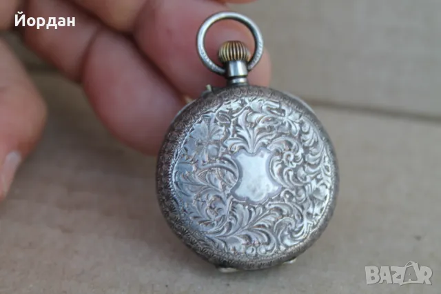 Стар сребърен джобен часовник, снимка 4 - Антикварни и старинни предмети - 50363774