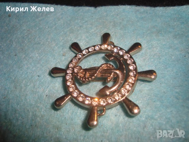 СРЕБРИСТА БРОШКА с КРИСТАЛИ МОРСКА ТЕМАТИКА 17972, снимка 5 - Други - 35008050