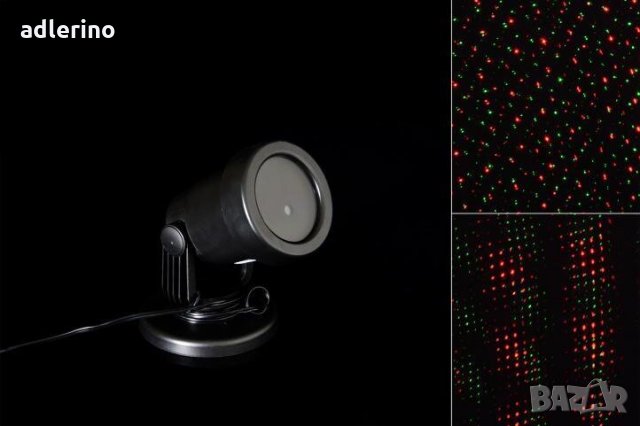 Коледен лазер, Новогодишен лазер, фасаден прожектор, червено-зелени мотиви, снимка 2 - Прожектори - 34381966