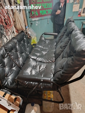 Кожен диван тройка , снимка 2 - Дивани и мека мебел - 54308291