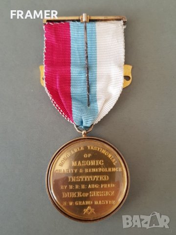 Сребърен позлата емайл Медал Орден Масонски Англия Лондон 2, снимка 8 - Антикварни и старинни предмети - 42484417