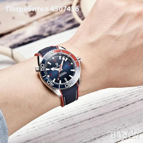 PAGANI DESIGN автоматичен часовник SEIKO NH35, сапфир, неръждаема стомана, водоустойчив, дата, безел, снимка 5 - Мъжки - 51143148