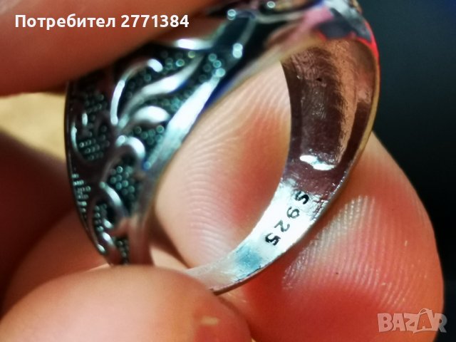 Супер детайлен келтски мъжки пръстен с печат 925 размер9-10 (не съм сигурен дали е 100% сребро, но м, снимка 2 - Други - 37471165