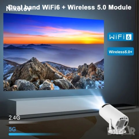 Нов проектор с Android, двойна WiFi връзка, HD резолюция 1280x720p, снимка 3 - Плейъри, домашно кино, прожектори - 42749142