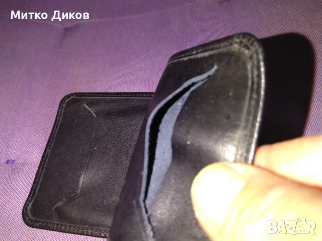 Ягуар марково калъвче естествена кожа за карти документи две прегради 110х80мм, снимка 5 - Портфейли, портмонета - 40487283