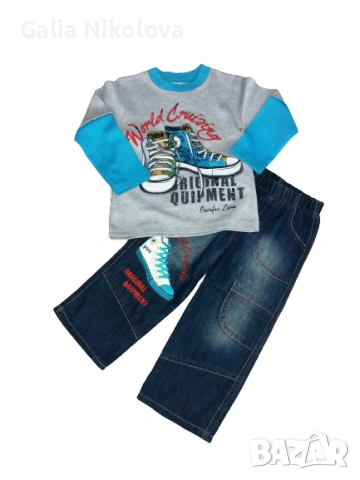 Детски комплект риза и дънки