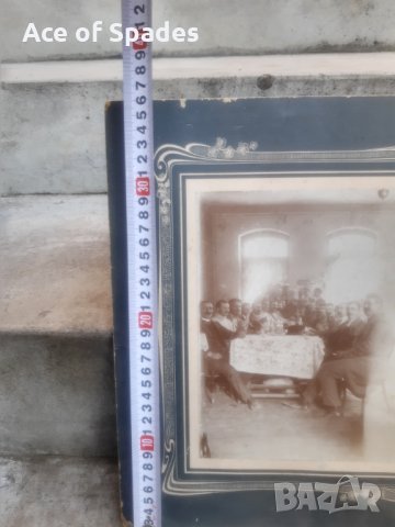 Стара Снимка В Кръчмата на Картон 30/36 см. (1), снимка 6 - Антикварни и старинни предмети - 30794413