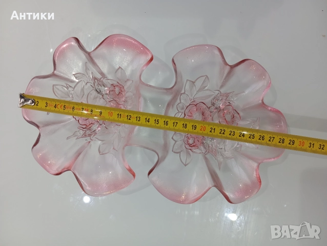 Кристална двойна купа , снимка 10 - Прибори за хранене, готвене и сервиране - 52627525