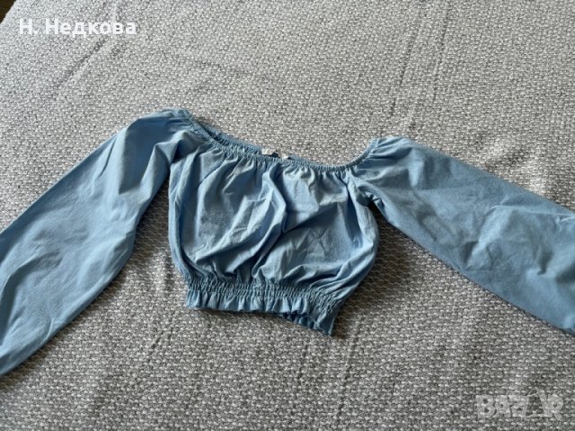 Reserved синя блуза, снимка 3 - Блузи с дълъг ръкав и пуловери - 44784054