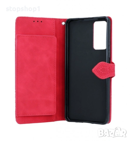 TopQ калъф-книга за Xiaomi Redmi Note 13 5g с цип, червен, снимка 2 - Калъфи, кейсове - 53999146