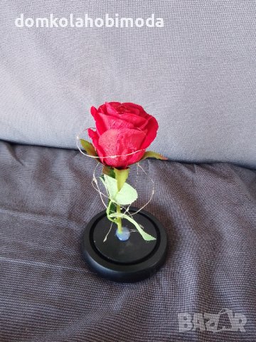 Изкуствена роза с дървена основа LED осветление. 3 ААА, снимка 6 - Изкуствени цветя - 39127953