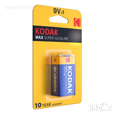 Батерия 9V правоъгълна Kodak 6LR61 SyperAlcaline, снимка 3 - Друга електроника - 44759457