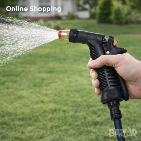 Регулируем пистолет за поливане с градински маркуч