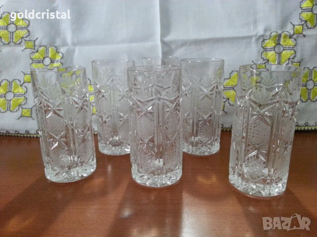Кристални чаши за вода уиски вино ракия , снимка 1 - Антикварни и старинни предмети - 40462725