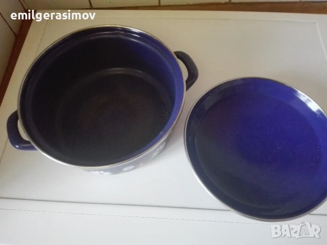 Емайлирана тенджера и лъжици за кафе. , снимка 3 - Прибори за хранене, готвене и сервиране - 39578876