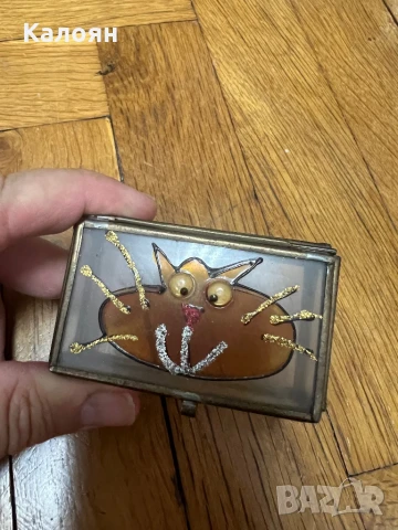 Стъклена кутийка с месингов обков с нарисувана котка, снимка 7 - Декорация за дома - 50584807