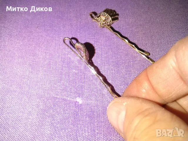  Луксозна фиба за коса елегантен дизайн с камъчета 5 броя, снимка 6 - Аксесоари за коса - 50257892