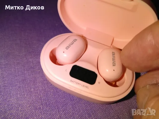 Беэжични True Wireless In-Ear отлични стерео слушалки Aiwa EBTW 150 PK отлични с кабели, снимка 6 - Безжични слушалки - 47307244